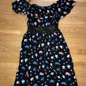 Black floral maxi dress
